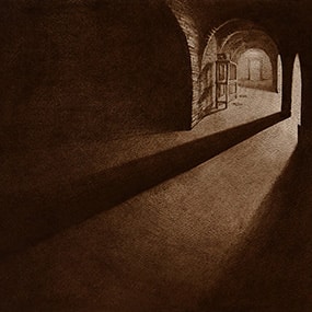 Industrial passageway; russian sauce, paper